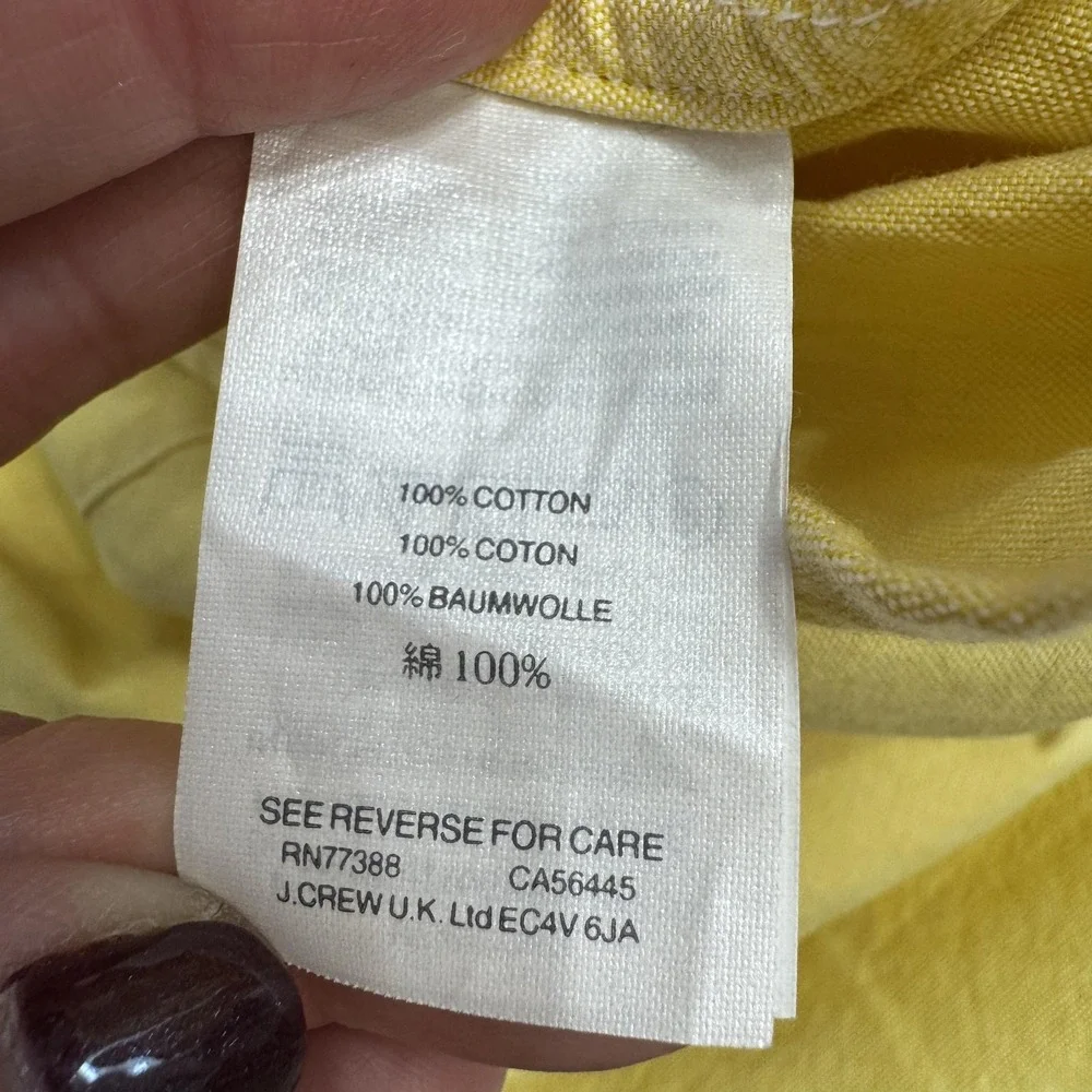 J.Crew Shirt Mens Large Yellow Lightweight Oxford Slim Button Down Short Sleeve - Picture 11 of 13